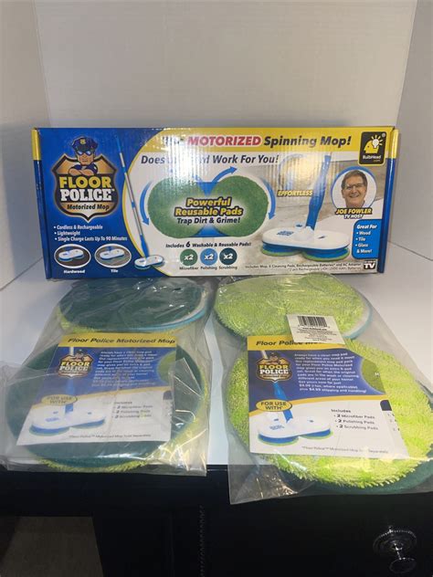 Motorized Spinning Mop, Cordless Mop, With 2 Sets Of Pads Floor Police ...