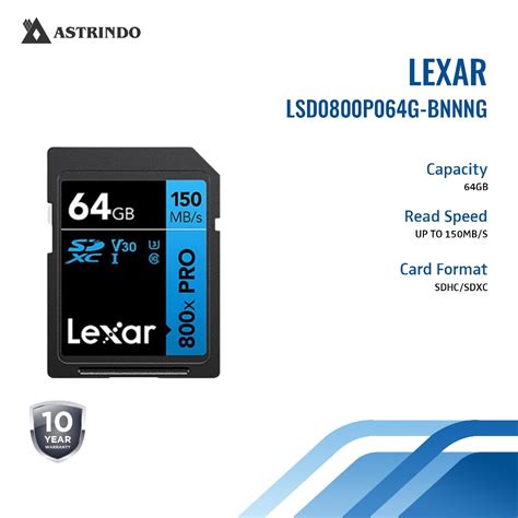 Jual Lexar SD Card Professional 800x Pro SDXC UHS-I Memory Card 64GB ...