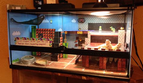 Retro Mario Themed Bearded Dragon Cage