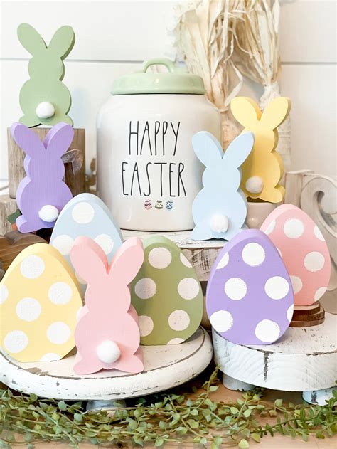 Wooden Bunny Bunny Easter Decor Spring Decor Easter Tiered - Etsy