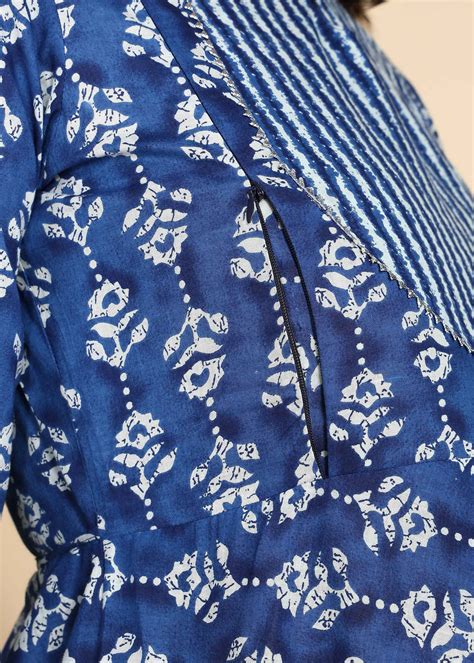 Navy Blue Maternity and Feeding Kurta Set with Dupatta