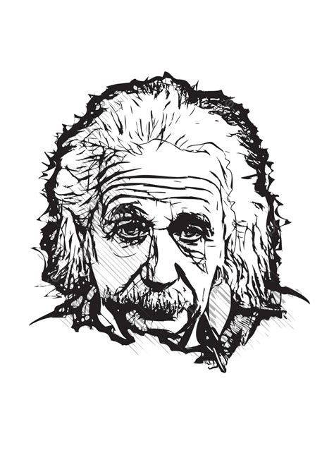 Albert Einstein Illustration Scientist Jew Portrait Vector, Scientist ...