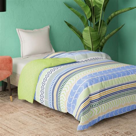 Buy PORTICO Marvella Multicolour Striped Cotton Single Comforter ...