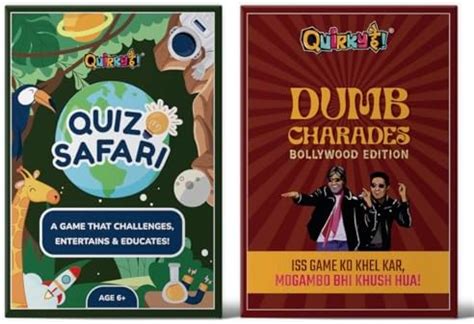 Buy Quiz Safari & Bollywood Dumb Charades Card Game Combo - Fun ...