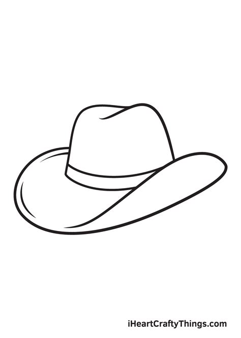 Cowboy Hat Drawing — How To Draw A Cowboy Hat Step By Step