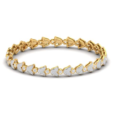 Buy 2 Carat Floral Motif Lab Grown Diamond Bangle | Ivana jewels ...