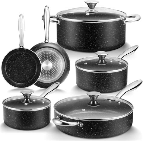 Nonstick Pots and Pans Set 10pcs, Induction hob Pan Set, Induction ...