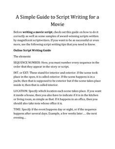 Image result for Sample Script Format