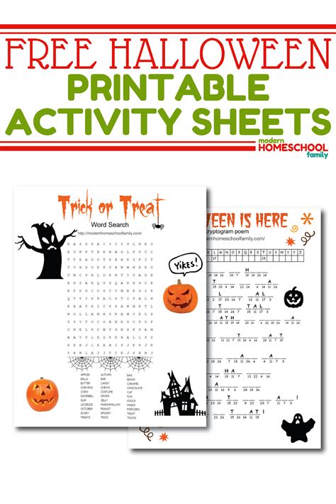 Halloween Activity Sheets