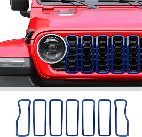Amazon.com: JWWY for Jeep Front Grille Mesh Inserts Cover Trim Compatible with 2024 Jeep ...