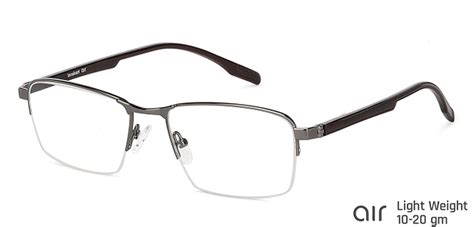 Shop online for Gunmetal Brown Half Rim Rectangle Lenskart Air Air ...