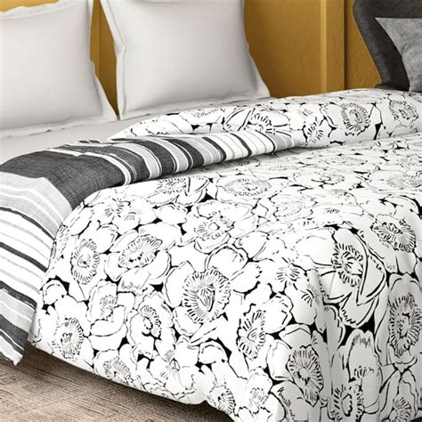 Buy PORTICO Marvella White Printed Cotton Double Bed Comforter ...