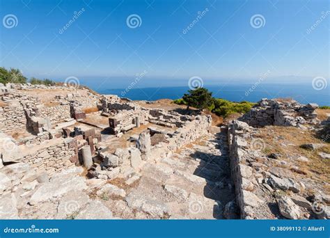 Ancient Thera Historic Site on Santorini Greece Stock Photo - Image of ...