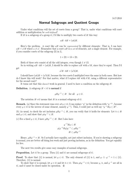 Image result for Normal Subgroup PDF