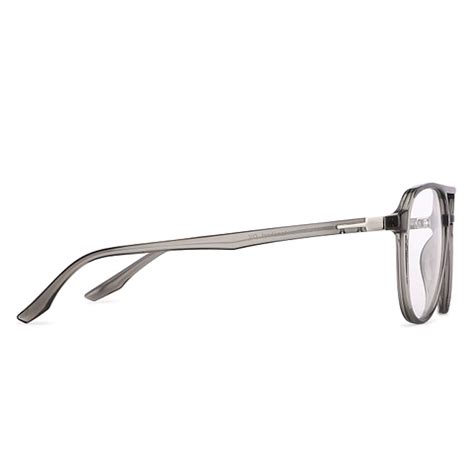 Buy Grey Transparent Full Rim Aviator Lenskart Air Essentials LA E13648 ...