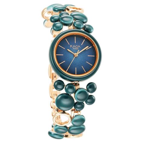 Titan Quartz Analog Blue Dial Metal Strap Watch for Women 95148KD02 ...