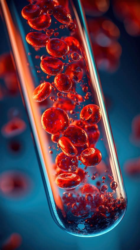 Vibrant blood cells in a test tube | Premium AI-generated image