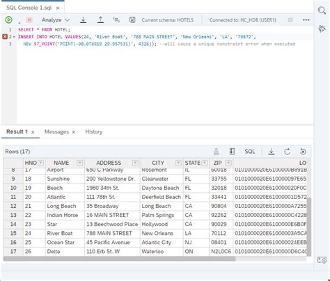 Query with the SQL Console in SAP HANA Database Explorer | SAP Tutorials