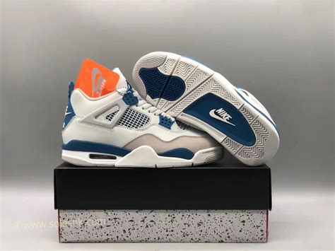 Air Jordan 4 Retro Off-White/Military Blue-Neutral Grey FV5029-141 ...