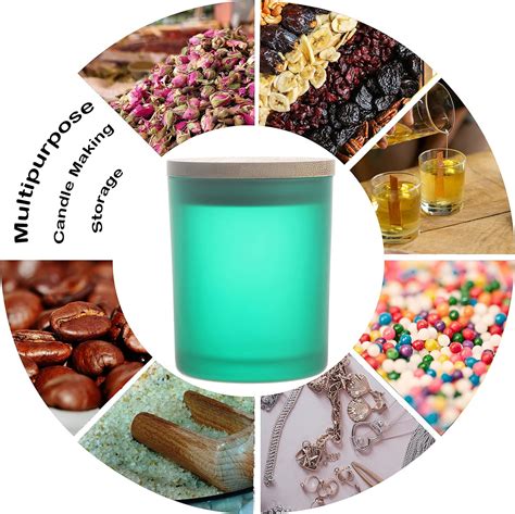 Buy MILIVIXAY 12 Pack 7 OZ Matt Green Glass Candle Jars with Lids and ...