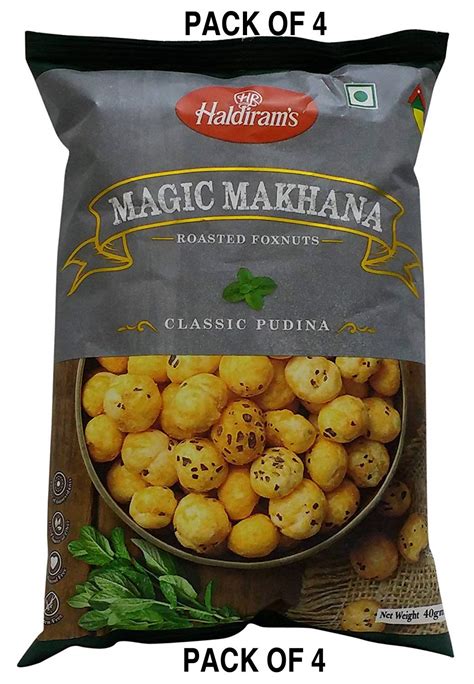 Haldiram's Magic Makhana Roasted Foxnuts (Pack of 4) (40g Pouch ...