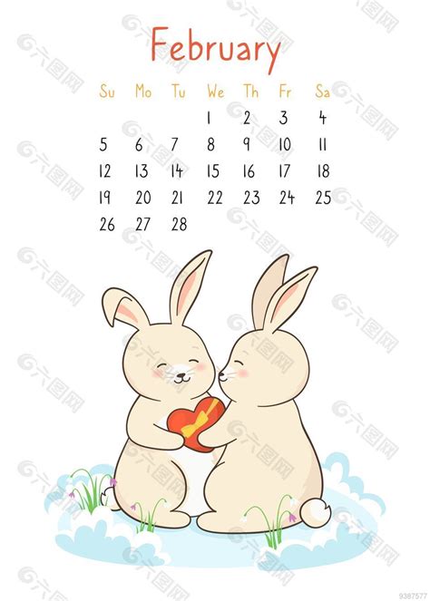 兔年日历2023年2月模板设计平面广告素材免费下载(图片编号:9387577)-六图网