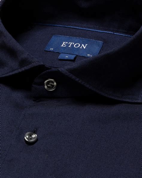 Dark blue flannel shirt - Eton