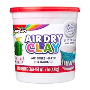 CRA-Z-Art Air Dry Clay - 5lb Bucket Natural White Modeling Clay ...