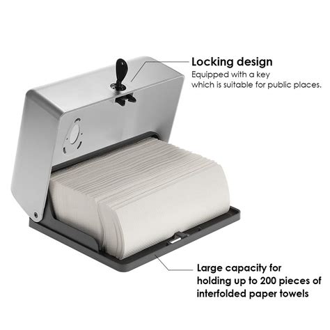Anself Wall Mounted Paper Folded Hand Towel Dispenser Silver- Buy ...