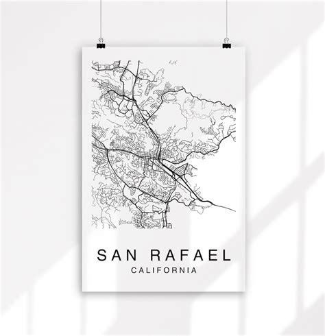 San Rafael Map Minimalist Map San Rafael Map Print San - Etsy