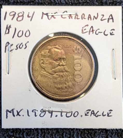 1984 $100 PESO "Carranza" vintage Mexican 100 Pesos coin #mx.1984.100 ...