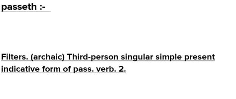 what is the mean by passeth? - Brainly.in