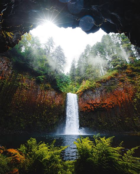 Abiqua Falls, Oregon. Where you can walk through a cave and see a ...