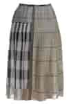 Buy Gray Kota Doria Silk Dual Toned Check Pattern Midi Skirt For Women ...