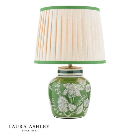 Laura Ashley Colwich Table Lamp Green Ceramic And Antique Brass With ...