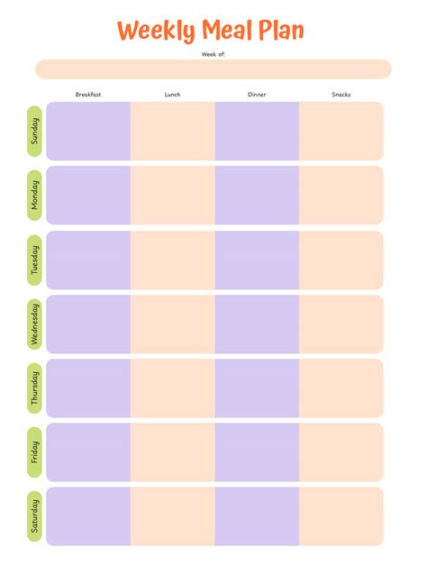 Free Printable Weekly Meal Planner