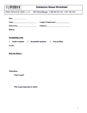 Rbh Behavioral Worksheet - Fill Online, Printable, Fillable, Blank ...