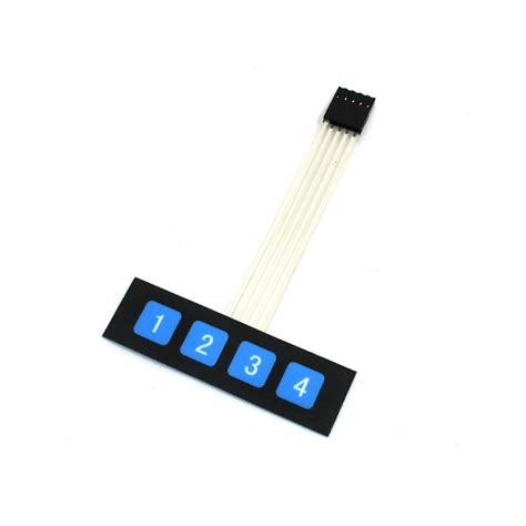 Probots 4 Key Flexible Membrane Switch Keypad for Arduino Raspberry Pi ...