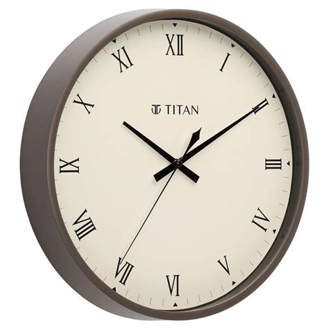 Buy Online Titan's Chic 29.5 cm Grey Wall Clock: Silently Majestic ...