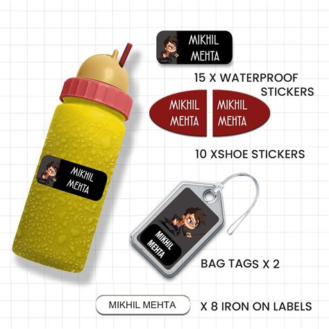 Personalised Waterproof School Labels Combo Pack- 35 Labels