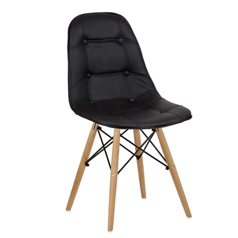 DSW Padded Backrest Dining Chair - Black freeshipping - urbancart.in