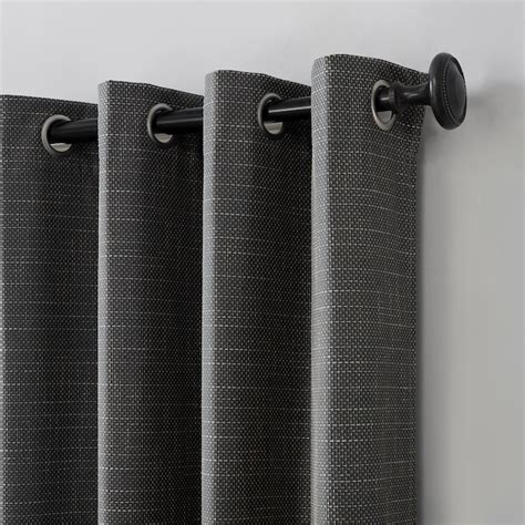 Sun Zero 84-in Coal Blackout Standard Lined Grommet Single Curtain ...