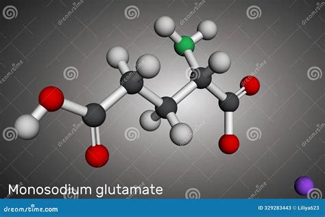 Monosodium Glutamate, MSG, Sodium Glutamate Molecule. it is Flavor ...