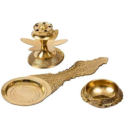 Spillbox Traditional Brass Kapoor Spoon | Kapoor Aarti Combo of Incense ...