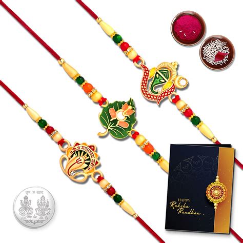 Buy Periapt OM with Morpankh Rakhi Design for Kids | Fun Rakhi Set With ...