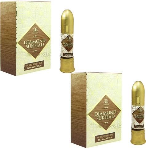 Set of 2 Sukhad Diamond Attar ithar concentrated 6ml Perfume Alcohol ...