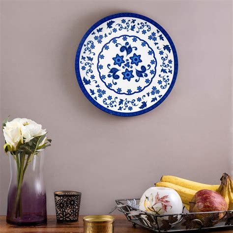 Buy KOLOROBIA Floral Blue Pottery Inspired Home DÉCOR Wall Plate 7.5 ...