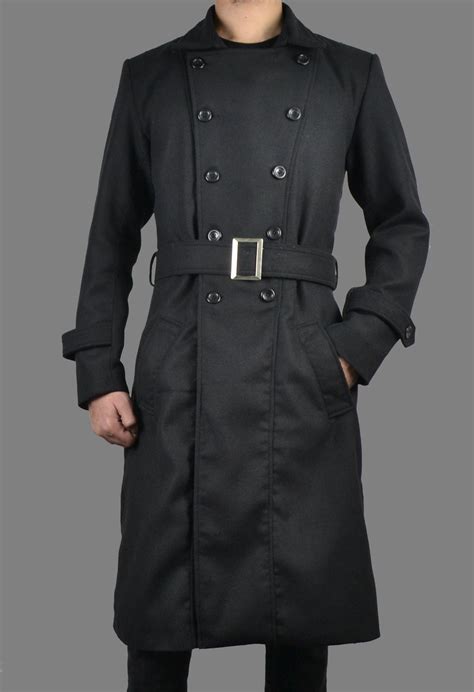 Mens Black Trench Coat Full Length