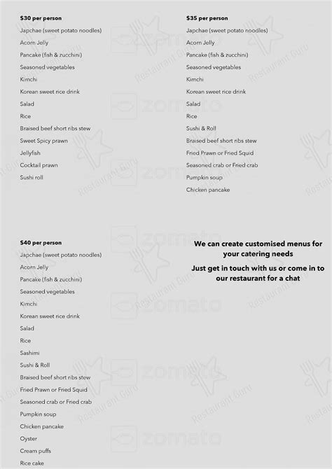 Menu at Food Friends restaurant, Parramatta