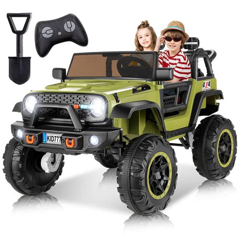Amazon.com: Hikole 24v Kids Jeeps Ride on Car with Width Seat, 2 Seater Battery Powered Electric ...